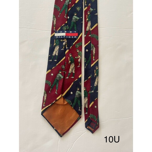 Tommy Hilfiger Silk Golf Necktie Tie Blue‎ Golfing Golfer VINTAGE 90s - Picture 1 of 7